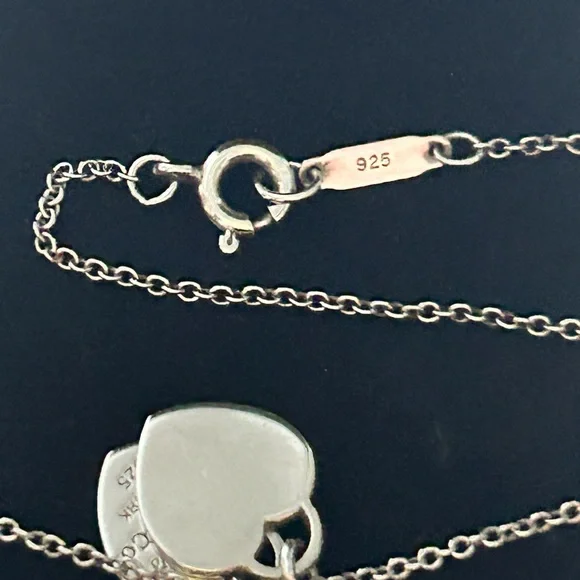 Tiffany & Co. Sterling Silver Double Heart Tag Pendant Necklace in Silver, Mini - Picture 4 of 6